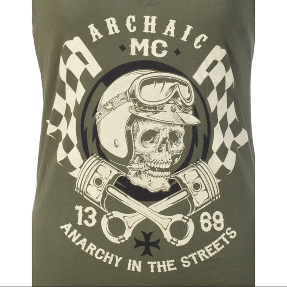 Archaic by Affliction Women's T-shirt Hot Piston Biker Tattoo - Picture 6 of 9
